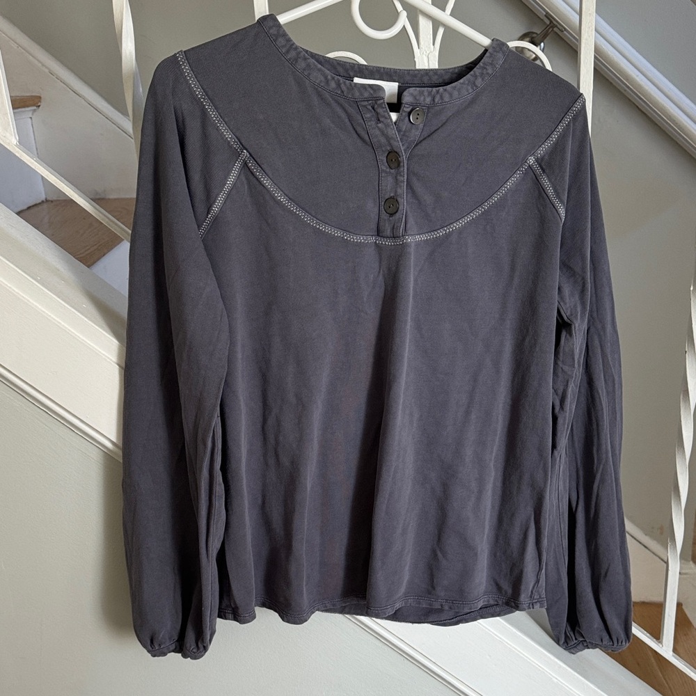 Elegant Charcoal Button-Up Blouse
